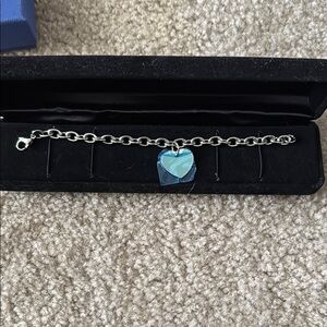 Silver Chain Bracelet with Heart Charm